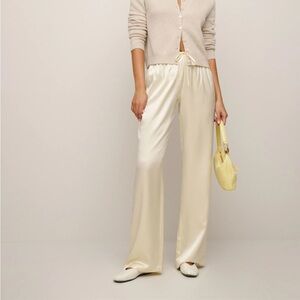 Reformation NWT Olina Silk Pants size XS in Sugar